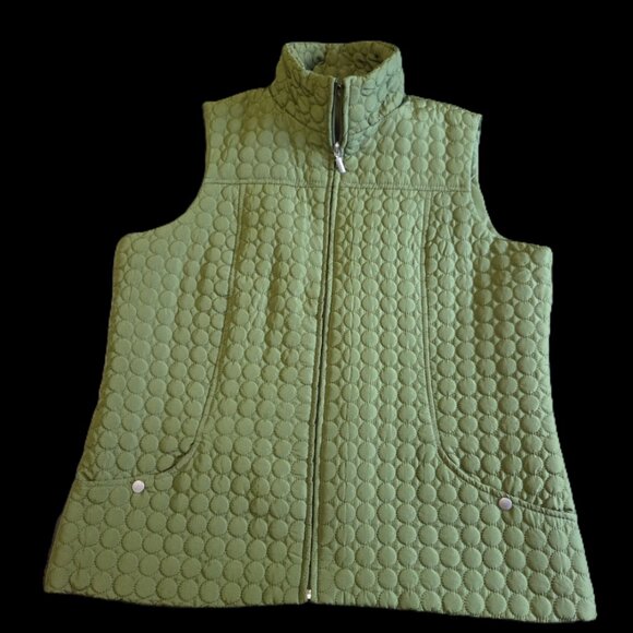 Great Northwest Indigo Quilted Olive Green Vest with Pockets Size 1X - Picture 1 of 7
